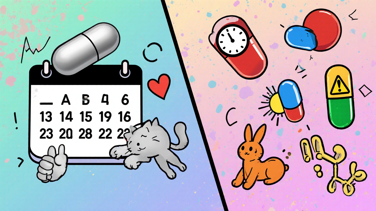Side‑by‑side cartoon comparison of Cabergoline and four alternative dopamine agonists.